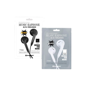 FONE DE OUVIDO COM MICROFONE E BOTÃO PARA ATENDER CHAMADAS (SEJ-B19)